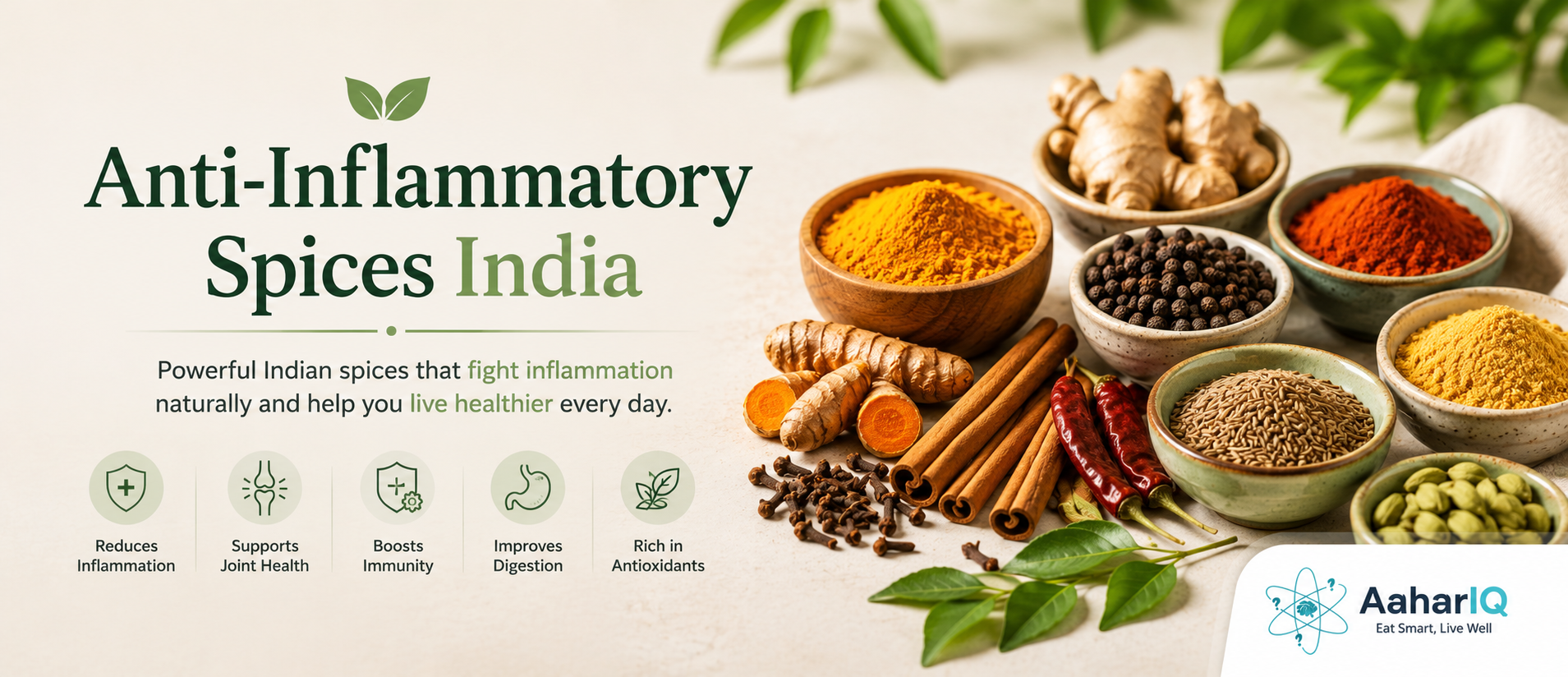 Anti-Inflammatory Spices India 2026 | Turmeric Ginger Fenugreek Evidence | AaharIQ — AaharIQ Food Safety