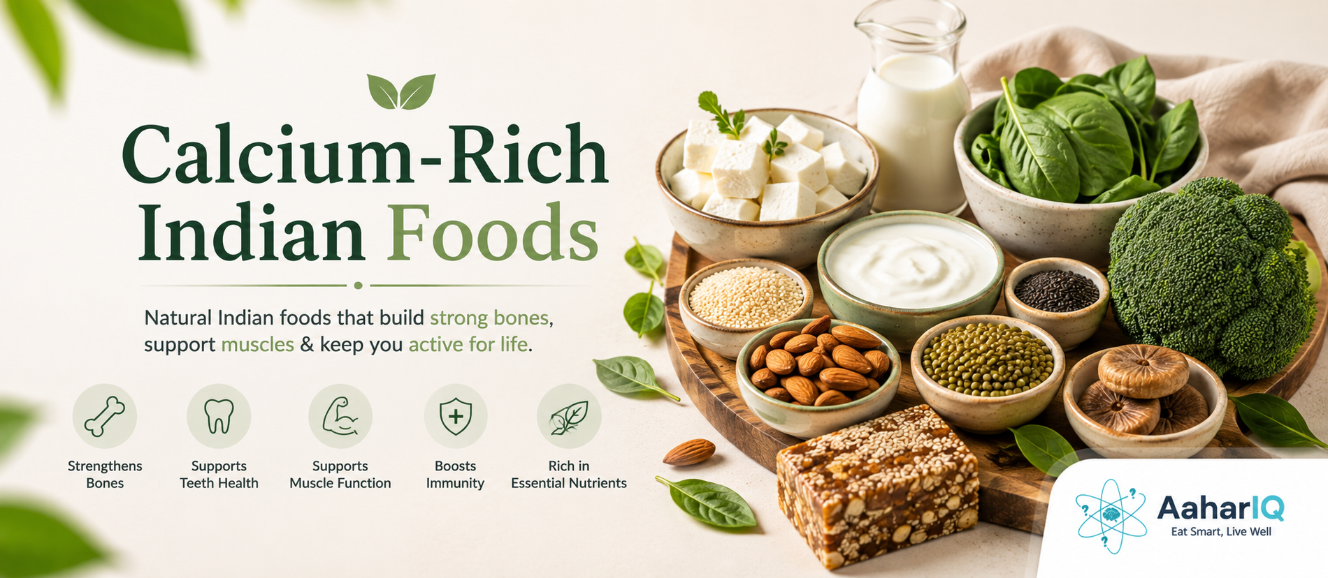 Calcium Rich Indian Foods 2026 | Osteoporosis Prevention | Bone Health India | AaharIQ — AaharIQ Food Safety