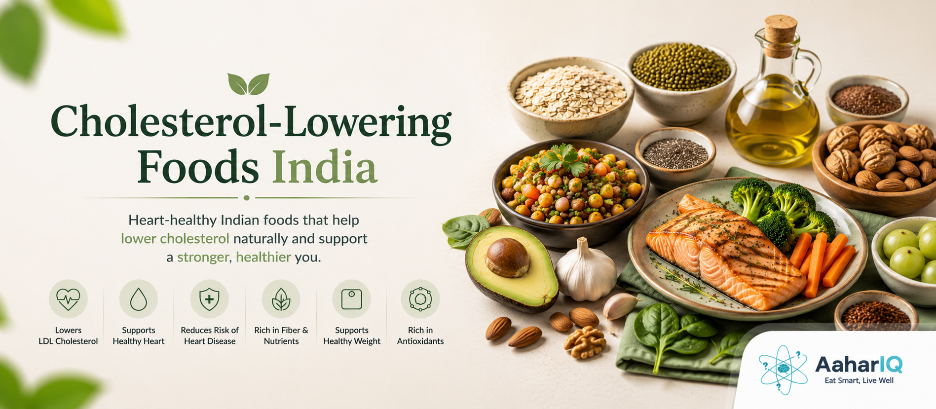 Cholesterol-Lowering Foods India 2026 | Reduce LDL Naturally | AaharIQ — AaharIQ Food Safety