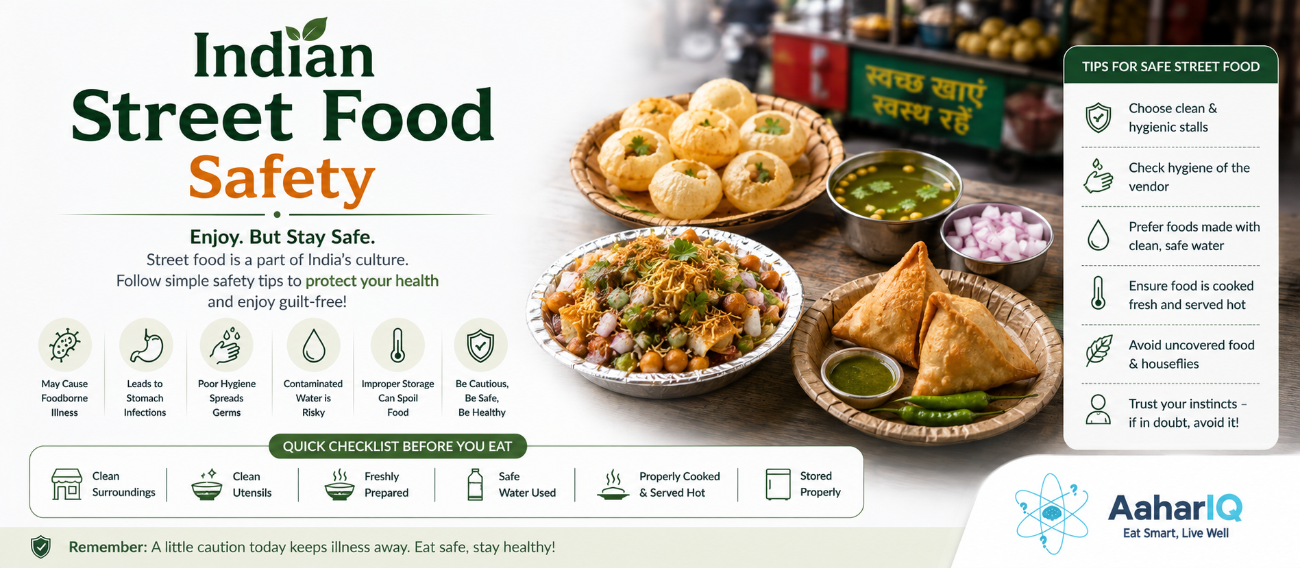 Indian Street Food Safety 2026 | Contamination Risks | Safe Choices | AaharIQ — AaharIQ Food Safety